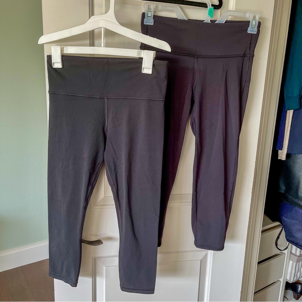 Bundle 2 Athleta Black Capri Leggings - Elation & High Rise Chaturanga size M